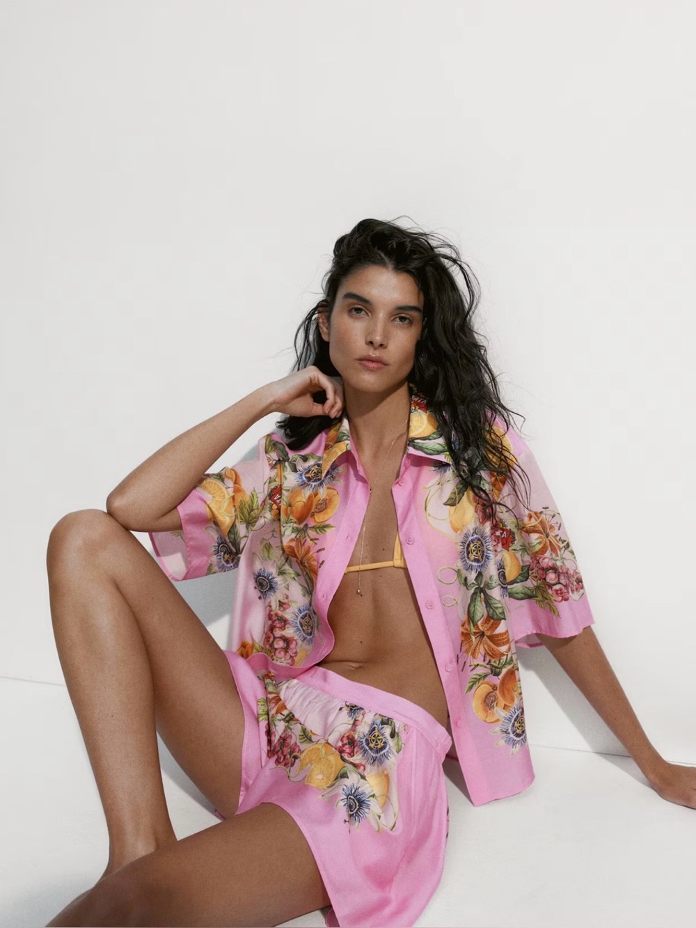 H&M Pink Flora OVERSIZED PRINTED - Picture 3 of 13